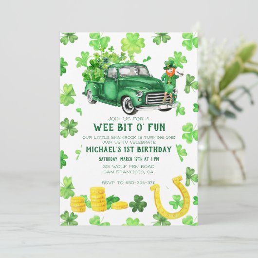 St. Patrick's Day Birthday Party Kaart (Staand voorkant)