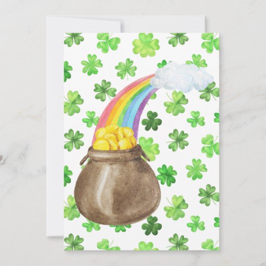 St. Patrick's Day Birthday Party Kaart (Achterkant)