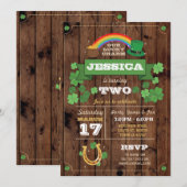 St. Patricks Day Birthday Party Nodig de 2e leefti Kaart (Voorkant / Achterkant)