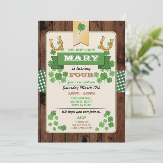 St. Patricks Day Birthday Party nodigt elke leefti Kaart (Staand voorkant)