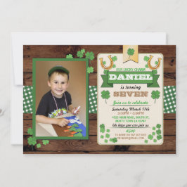 St. Patricks Day Birthday Party Photo Invite 7 8 9 Kaart