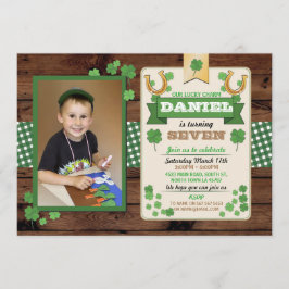 St. Patricks Day Birthday Party Photo Invite 7 8 9 Kaart
