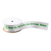 St Patrick's Day Birthday Personalized Name Satijnen Lint (Spoel)
