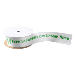 St Patrick's Day Birthday Personalized Name Satijnen Lint
