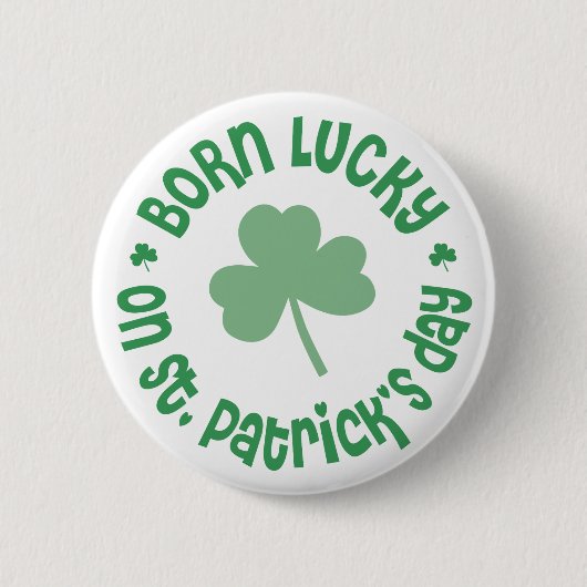 St Patricks Day Birthday Ronde Button 5,7 Cm (Voorkant)