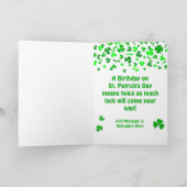 St Patrick's Day Birthday Shamrocks Personalized Kaart (Binnen)