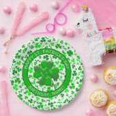 St Patrick's Day Birthday Shamrocks Personalized Papieren Bordje (Feest)