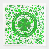 St Patrick's Day Birthday Shamrocks Personalized Servet (Voorkant)
