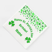 St Patrick's Day Birthday Shamrocks Servet (Hoek)