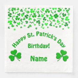 St Patrick's Day Birthday Shamrocks Servet