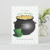 St Patricks Day Birthday St Patty Pot Gold Top Hat Kaart (Staand voorkant)