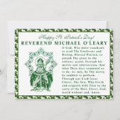St. Patricks Day Bishop Shamrocks Prayer Kaart (Voorkant)