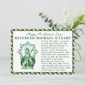 St. Patricks Day Bishop Shamrocks Prayer Kaart (Staand voorkant)