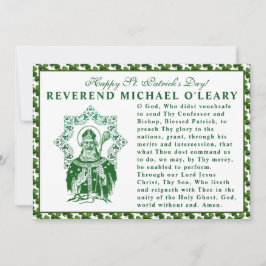 St. Patricks Day Bishop Shamrocks Prayer Kaart