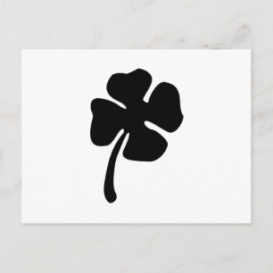 St. Patrick's Day - Black and White Clover Postcar Briefkaart
