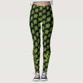 St Patrick's Day Black en Green Fun Leggings (Voorkant)