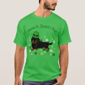 St. Patrick's Day Black en Tan Dachshund 2 T-shirt (Voorkant)