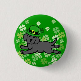 St. Patrick's Day Black Lab Baby Ronde Button 3,2 Cm