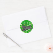 St. Patrick's Day Black Lab Baby Ronde Sticker (Envelop)