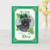 St. Patrick's Day Black Lab Kaart (Gele Bloem)