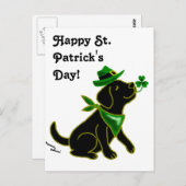 St. Patrick's Day Black Labrador Briefkaart (Voorkant / Achterkant)