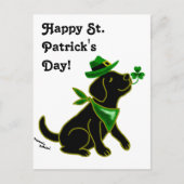 St. Patrick's Day Black Labrador Briefkaart (Voorkant)