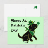 St. Patrick's Day Black Labrador Briefkaart (Voorkant / Achterkant)