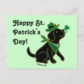 St. Patrick's Day Black Labrador Briefkaart (Voorkant)