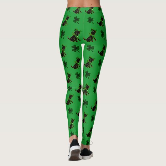 St. Patrick's Day Black Labrador Leggings (Achterkant)