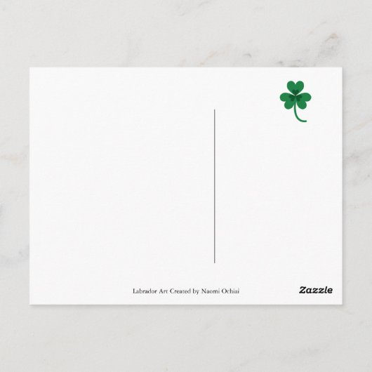 St. Patrick's Day Black Labrador Puppy Briefkaart (Achterkant)