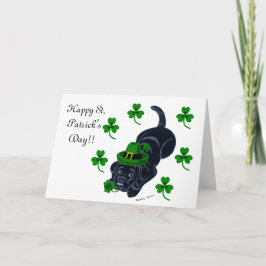 St. Patrick's Day Black Labrador Puppy Kaart