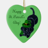 St. Patrick's Day Black Labrador Puppy Keramisch Ornament (Rechts)