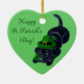 St. Patrick's Day Black Labrador Puppy Keramisch Ornament (Voorkant)
