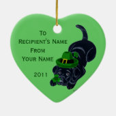 St. Patrick's Day Black Labrador Puppy Keramisch Ornament (Achterkant)