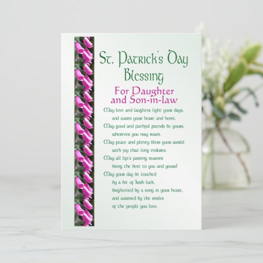 St. Patrick's Day Bless for Daughter & Son-in-law Feestdagenkaart (Staand voorkant)