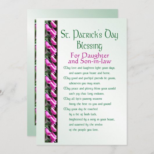 St. Patrick's Day Bless for Daughter & Son-in-law Feestdagenkaart (Voorkant / Achterkant)
