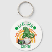 St Patricks Day BLESSED Green Irish Gnome Sleutelhanger (Voorkant)