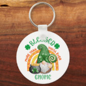 St Patricks Day BLESSED Green Irish Gnome Sleutelhanger (Achterkant)