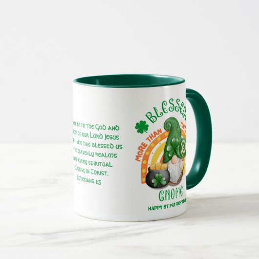 St Patrick's Day BLESSED Irish Gnome Christelijk Mok (Voorkant rechts)