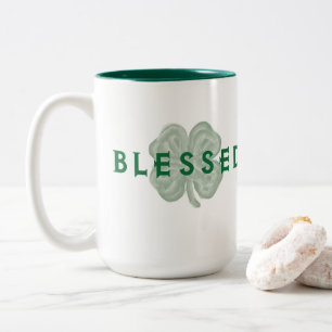 St. Patrick's Day Blessed Shamrock Tweekleurige Koffiemok