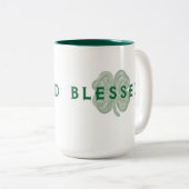 St. Patrick's Day Blessed Shamrock Tweekleurige Koffiemok (Voorkant rechts)