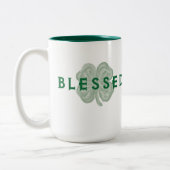 St. Patrick's Day Blessed Shamrock Tweekleurige Koffiemok (Links)