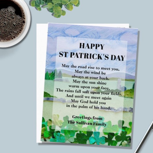 St Patrick's Day Blessing Briefkaart