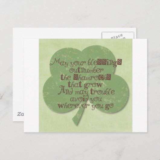St. Patricks Day Blessing Briefkaart (Voorkant / Achterkant)
