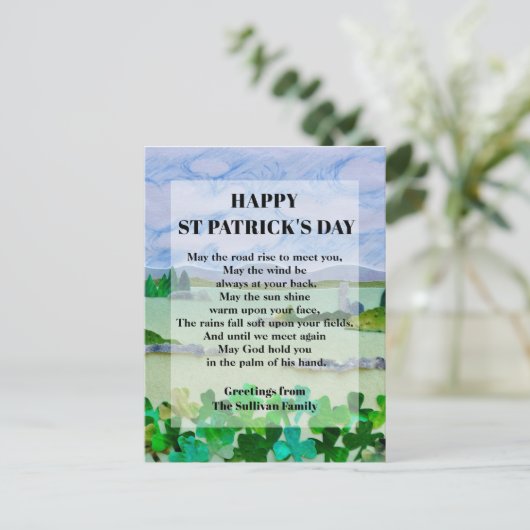 St Patrick's Day Blessing Briefkaart (Staand voorkant)