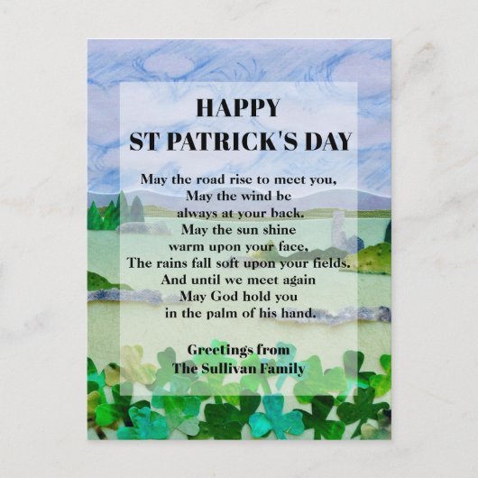 St Patrick's Day Blessing Briefkaart (Voorkant)