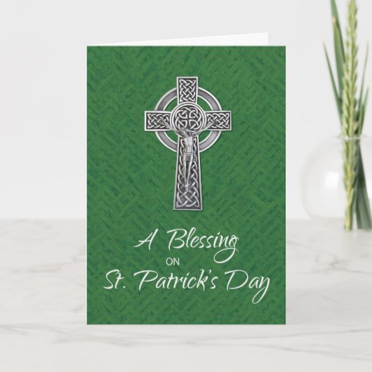 St. Patricks Day Blessing Irish Crucifix Kaart (Voorkant)