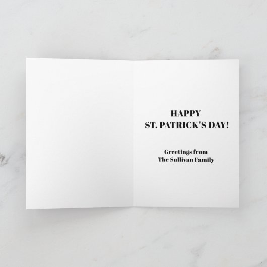 St Patrick's Day Blessing Kaart (Binnen)