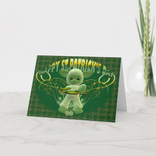 St. Patrick's Day Blessing kaart, groene shamrock, Kaart