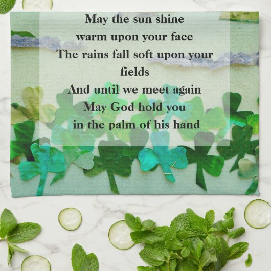 St Patrick's Day Blessing Kaart Theedoek (Gevouwen)